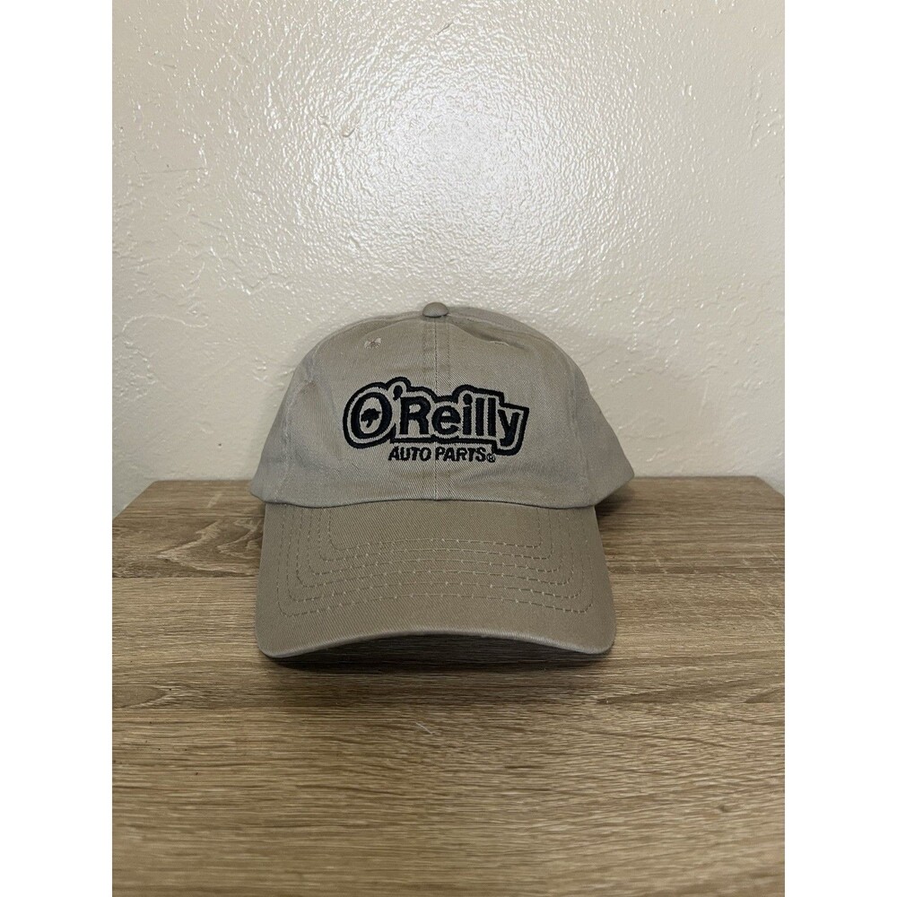 O'Reilly Auto Parts Hat  Adjustable Embroidered Logo  Gray Khaki Color.